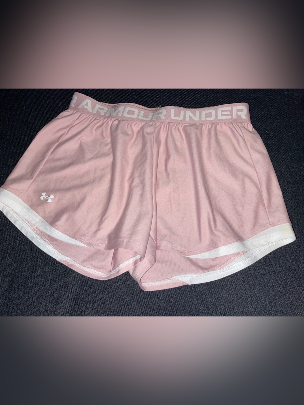 Under Armour Light Pink Women's Athletic Shorts with White Trim